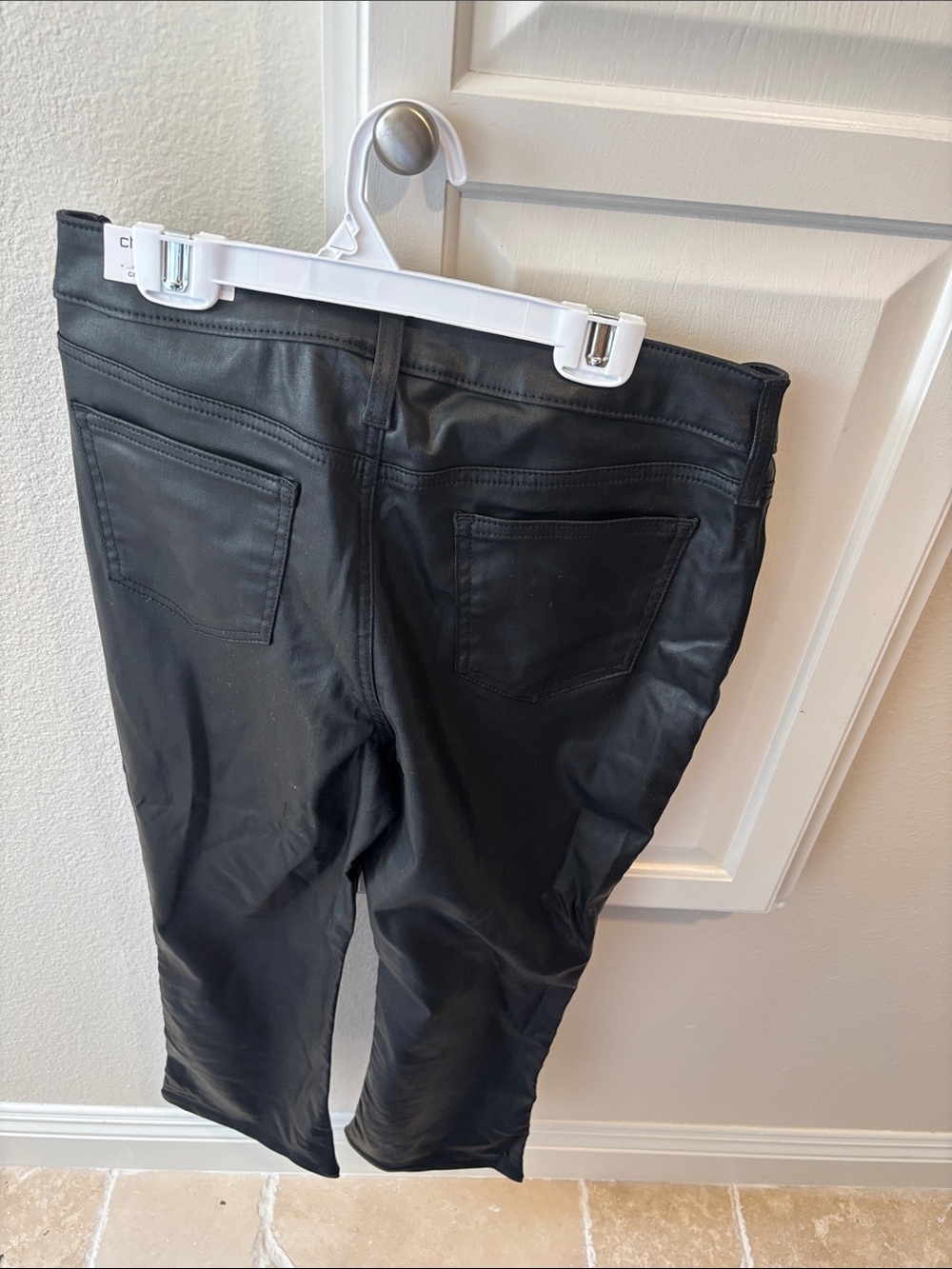Chico's Black Flare Leg Wax Look Jeans - Picture 3 of 6